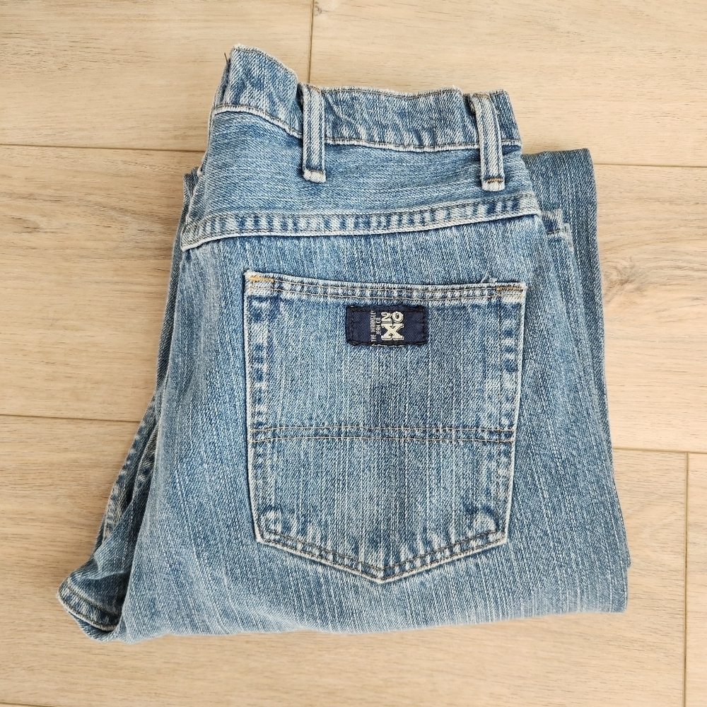 Wrangler 20Xtreme Low Rise Boot Cut Jeans Mens Size 35x32 Medium Wash Denim